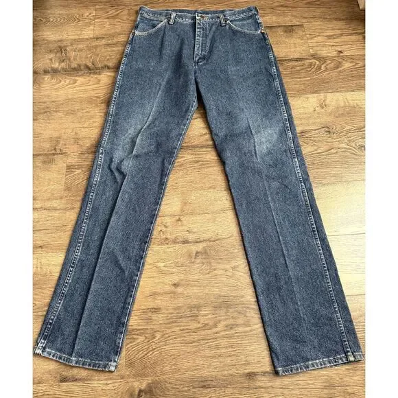 EUC Mens Wrangler‎ VINTAGE USA MADE straight leg jeans cotton size 35x35.5 - Picture 2 of 13